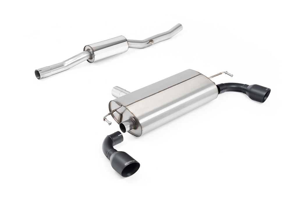 MillTek-SSXVW775-Cat-back V2 Resonated with GT-100 Cerakote Black Slash Cut Tips | ML Performance Car Parts