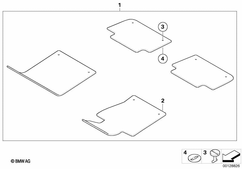 Genuine BMW 51478228209 Set Of Floor Mats Velours ANTHRAZIT | ML Performance US Car Parts