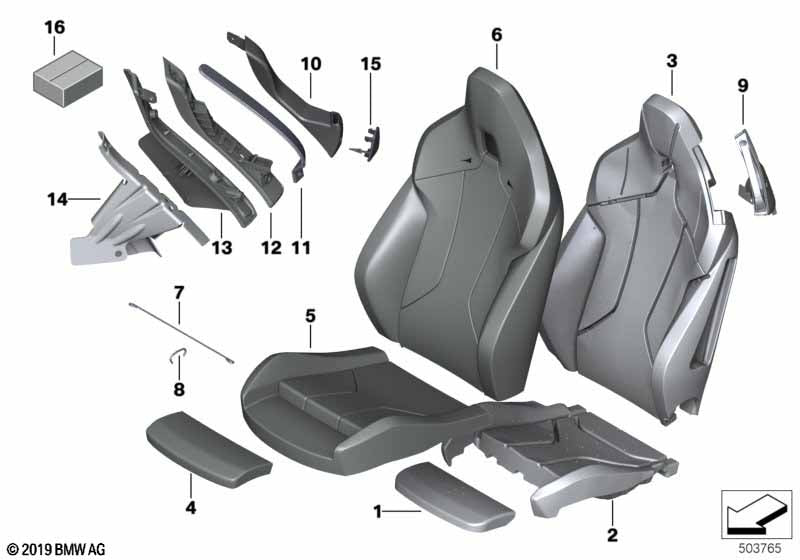Genuine BMW 52106998547 Leather Cover Sport Backrest Left COGNAC | ML Performance US Car Parts