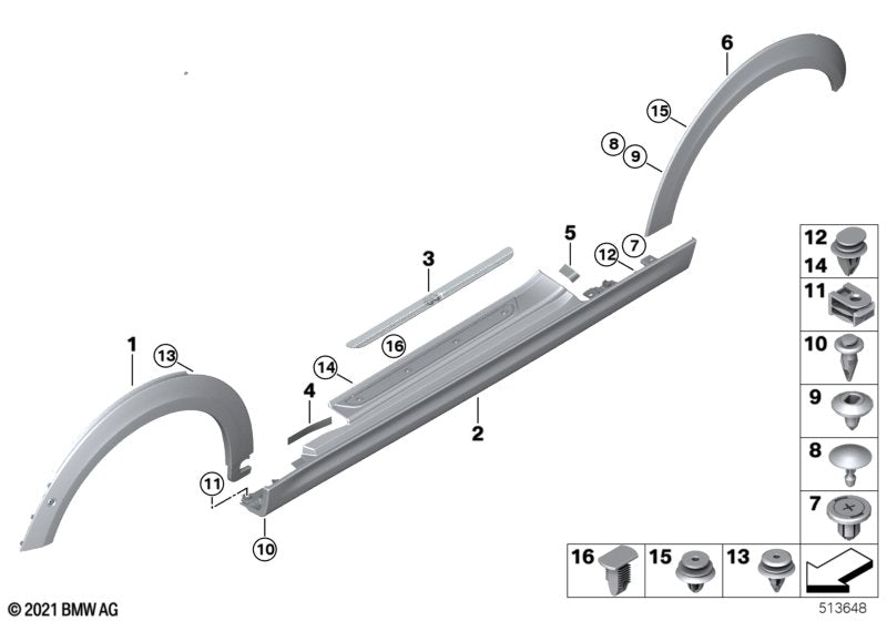 Genuine BMW 51775A3C805 Trim, Wheel Arch, Front Left BEV PMA | ML Performance US Car Parts