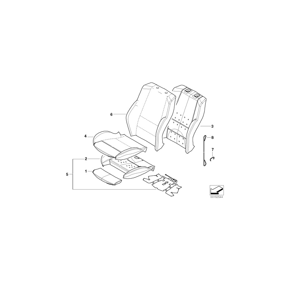 Genuine BMW 52203410489 E83 E83 Seat Cover Leather Left SCHWARZ (Inc. X3 3.0i, X3 2.5i & X3 3.0si) | ML Performance US Car Parts