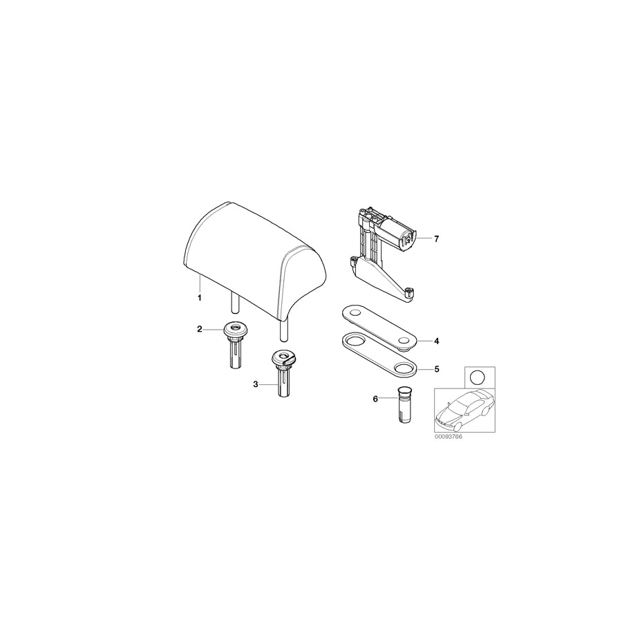 Genuine BMW 52207146295 E66 E67 E65 Headrest Basis, Leather U6NG,U6NB BRAUN (Inc. 760LiS, 760Li & 730i) | ML Performance US Car Parts