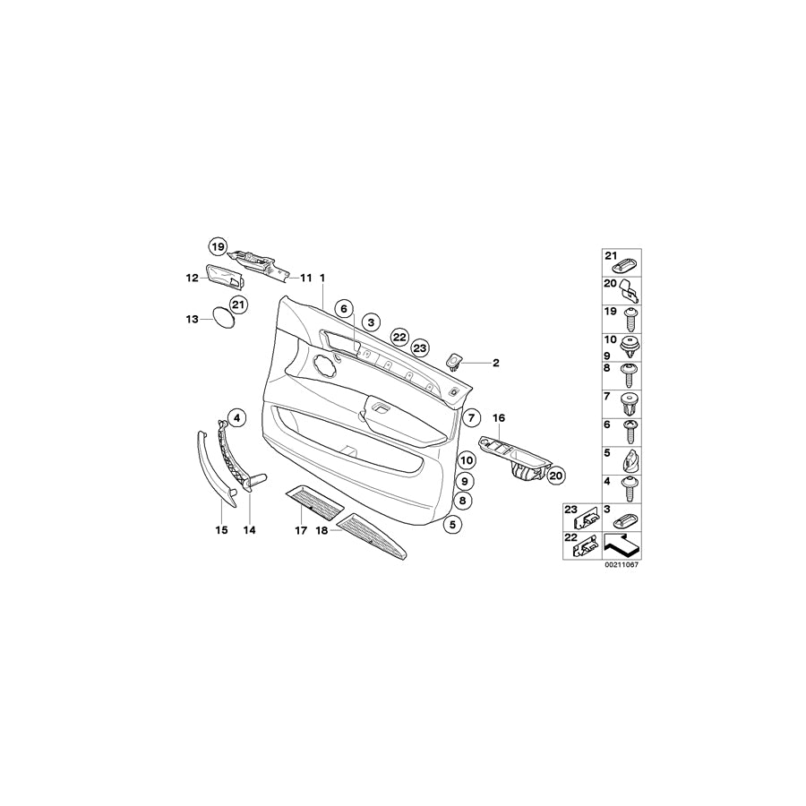 Genuine BMW 51419176330 E71 E72 Door Lining Leather Front Right SCHWARZ (Inc. X6 30dX, X6 35iX & X6 40dX) | ML Performance US Car Parts