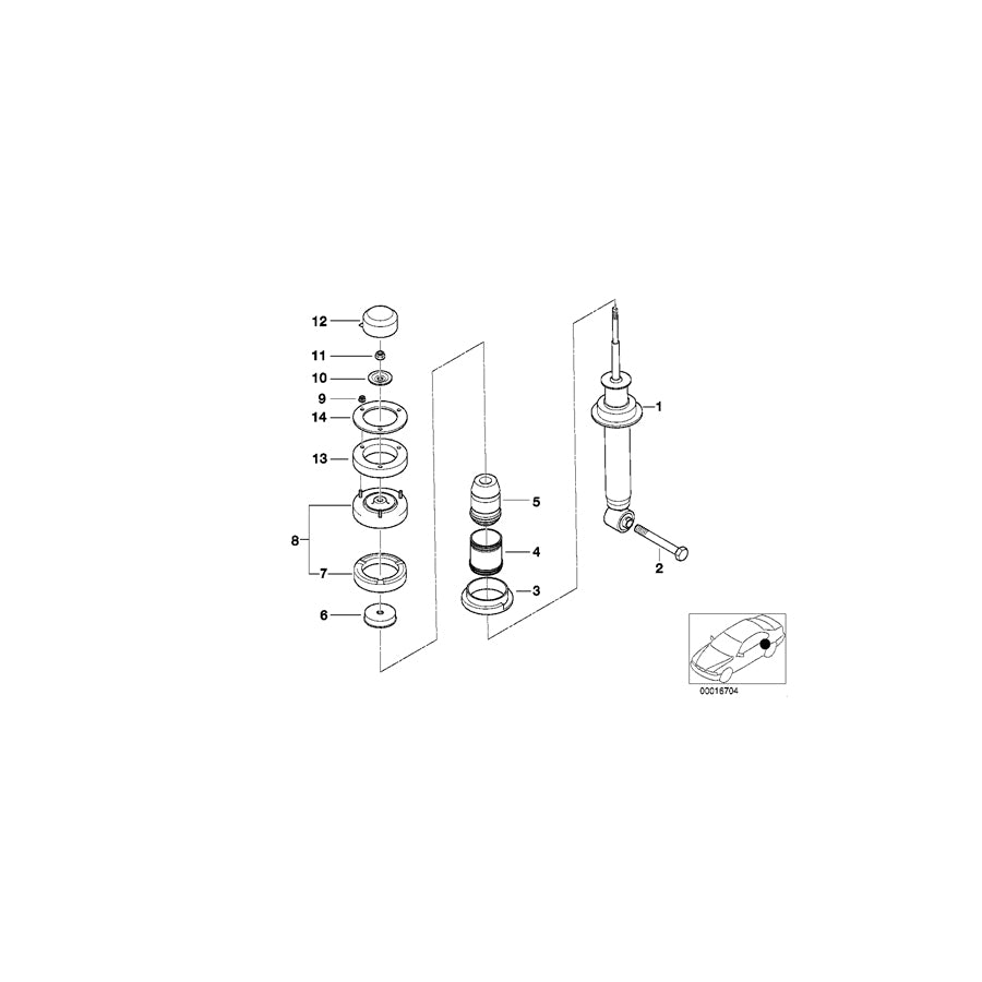 Genuine BMW 33521090282 E39 E38 Supporting Cup (Inc. 535i) | ML Performance US Car Parts