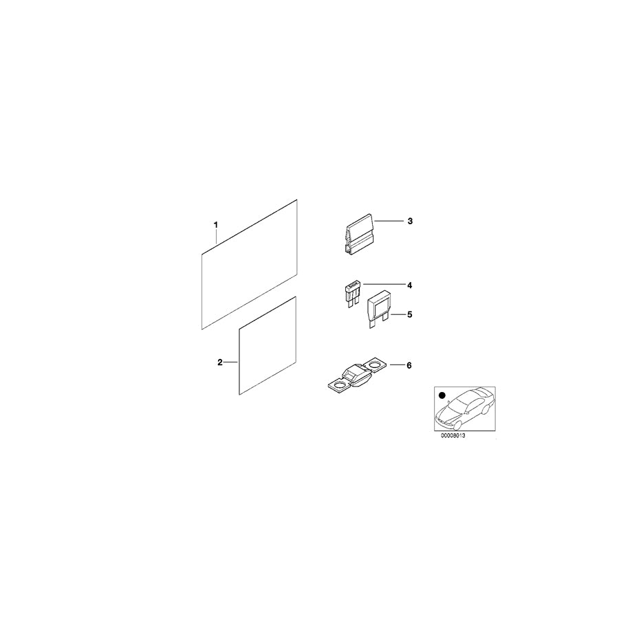 Genuine BMW 61136902099 E53 Stick-On Label, Fuse Grouping, Rear ENGLISH (Inc. X5 3.0d, X5 3.0i & X5 4.4i) | ML Performance US Car Parts