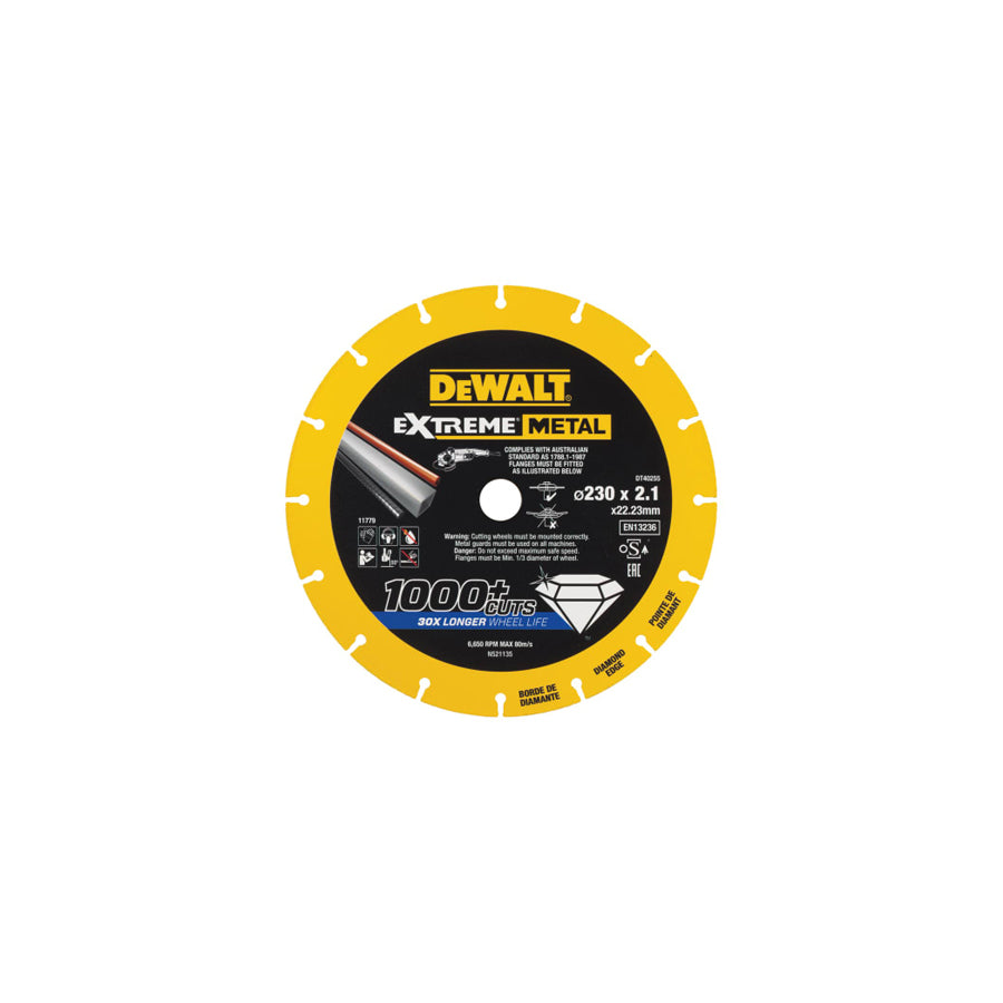 DEWALT DEWDT40255QZ Extreme Metal Cut Off Saw Blade 230 x 22.23 x 2.10mm | ML Performance US
