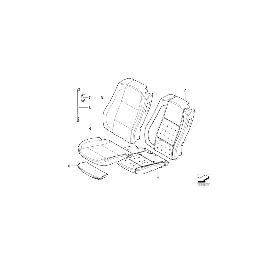 Genuine BMW 52107052434 E64 E64 Foam Pad Sports Seat, Right (Inc. 630i, 645Ci & M6) | ML Performance US Car Parts