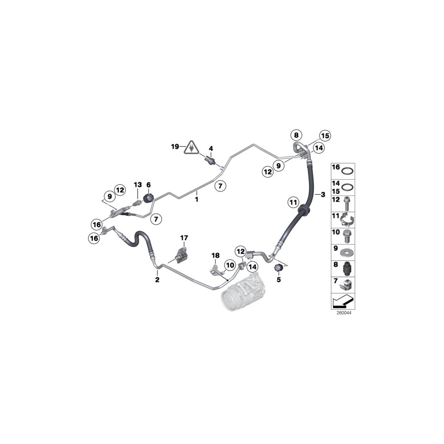 Genuine BMW 64509224837 E89 Suction Pipe Evaporator-Compressor (Inc. Z4 35i & Z4 35is) | ML Performance US