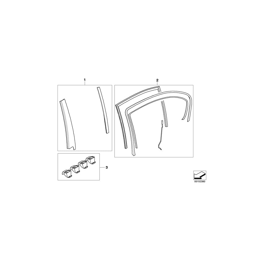 Genuine BMW 51167173409 E60 E60 Side Window Sun Blind Hook (Inc. 530i & 550i) | ML Performance US Car Parts