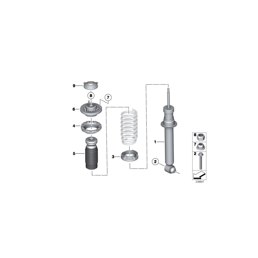 Genuine BMW 33526789616 F13 F13 Spring Strut, Rear (Inc. 640d & 640i) | ML Performance US Car Parts