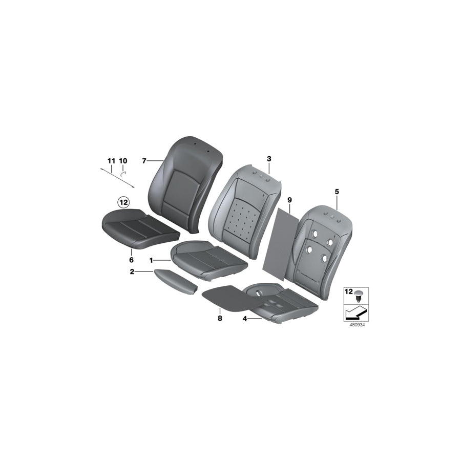 Genuine BMW 52107349831 F10 F07 F11 Cover For Comfort Backrest,Leather Left LCLY VEN. BEIGE (Inc. 530d, M550dX & 535i) | ML Performance US Car Parts