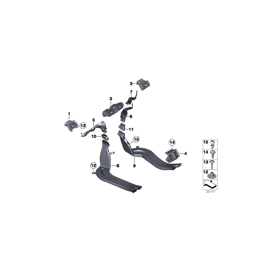 Genuine BMW 64229176631 F25 F26 Intermediate Piece, Left (Inc. X3 28dX, X3 30dX & X4 M40iX) | ML Performance US Car Parts