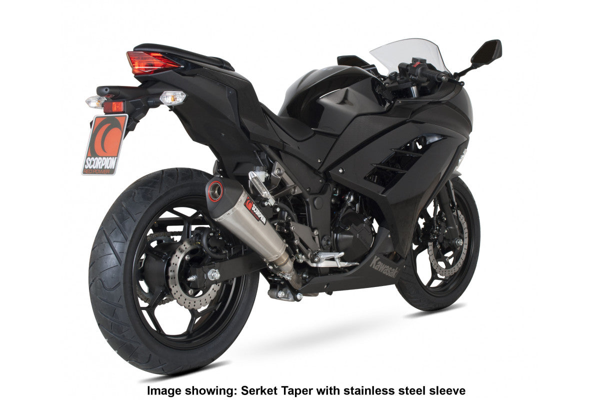 Scorpion RKA95CEO Kawasaki Serket Taper Slip-On - Carbon Fibre Sleeve (Ninja 300 / Z300) | ML Performance US US