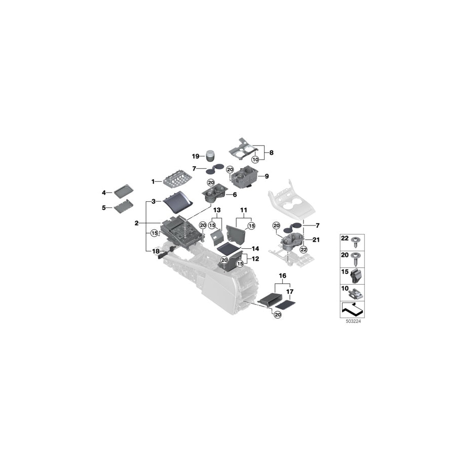 Genuine BMW 51166810506 G06 G05 G07 Rubber Insert, Cup Holder (Inc. X5) | ML Performance US Car Parts