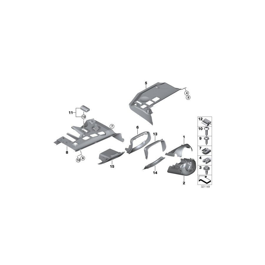 Genuine BMW 51457158187 E92 E93 E91 Steering Column Cover (Inc. 325i, 330d & 318d) | ML Performance US Car Parts