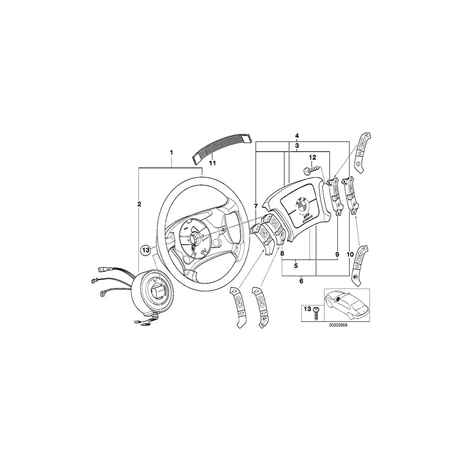 Genuine BMW 61318363655 E39 E38 Radio Switch (Inc. 525td, 728i & 735i) | ML Performance US Car Parts