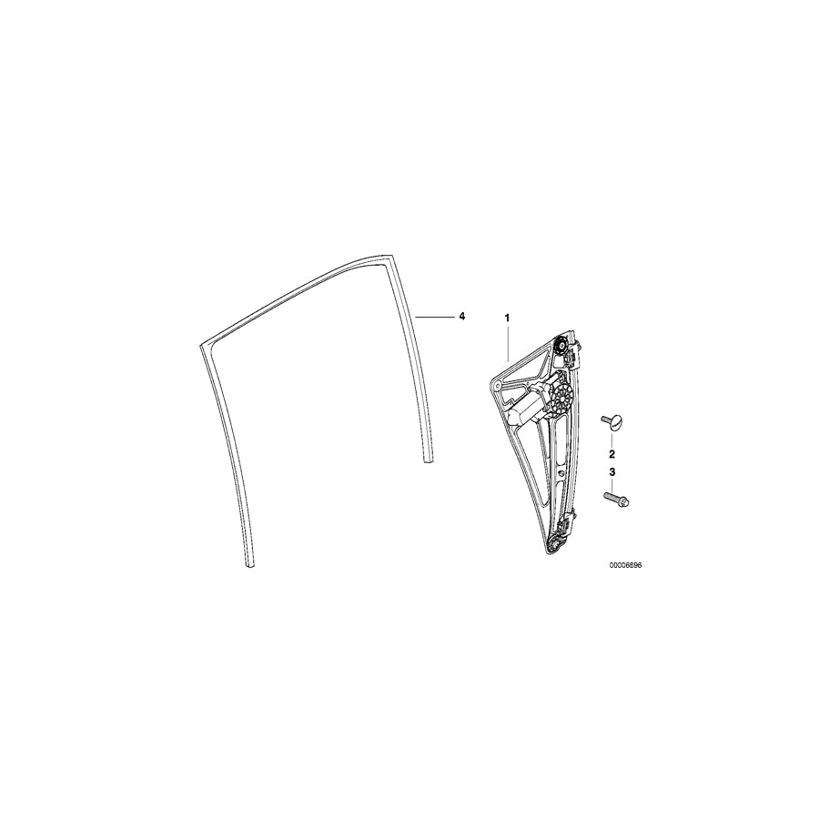 Genuine BMW 51348150404 E38 Rear Right Window Guide (Inc. 750i, 728i & 725tds) | ML Performance US Car Parts