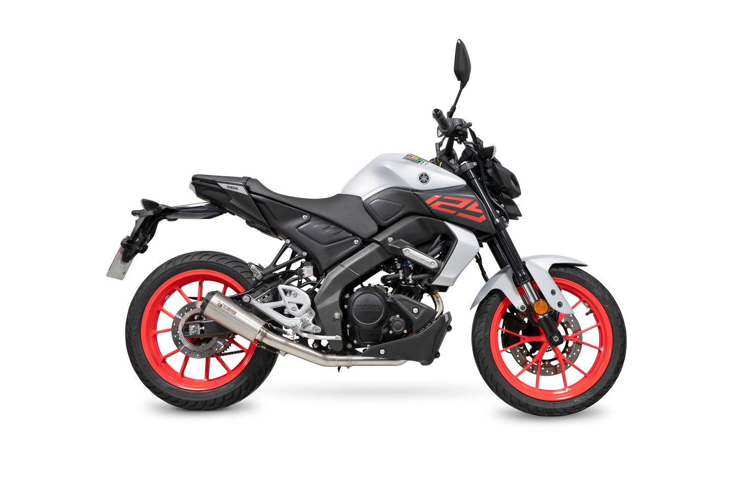 Scorpion PYA119SYSSEO Yamaha MT-125 Euro 5 Red Power Full System - Brushed Stainless Steel Sleeve | ML Performance US US