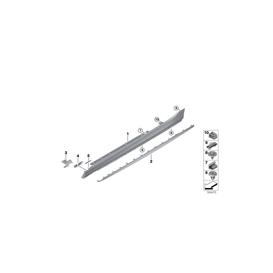 Genuine BMW 51777461383 F40 F44 Mount For Rocker Panel, Front Left (Inc. 120dX, 118d & M135iX) | ML Performance US