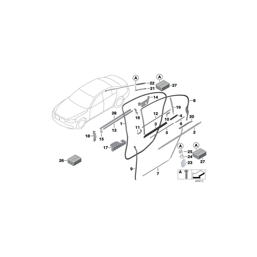 Genuine BMW 51357178024 F03 F03 Seal, End Panel, B-Column, Right (Inc. 750LiS & 760LiS) | ML Performance US Car Parts