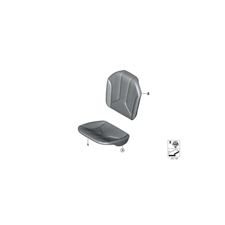 Genuine BMW 52207409985 I12 I12 Upholstery, Backrest, Leather ELFENBEINWEISS (Inc. & i8) | ML Performance US Car Parts