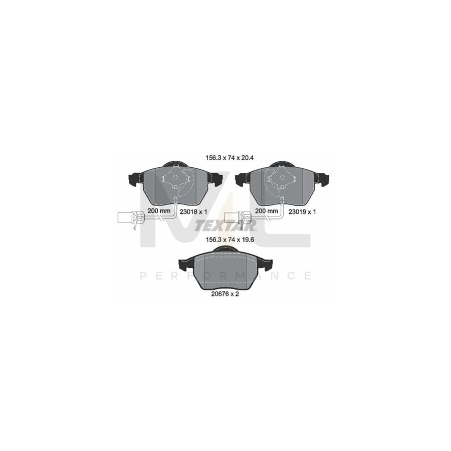 TEXTAR epad 2301881 Brake pad set with integrated wear warning contact | ML Performance Car Parts