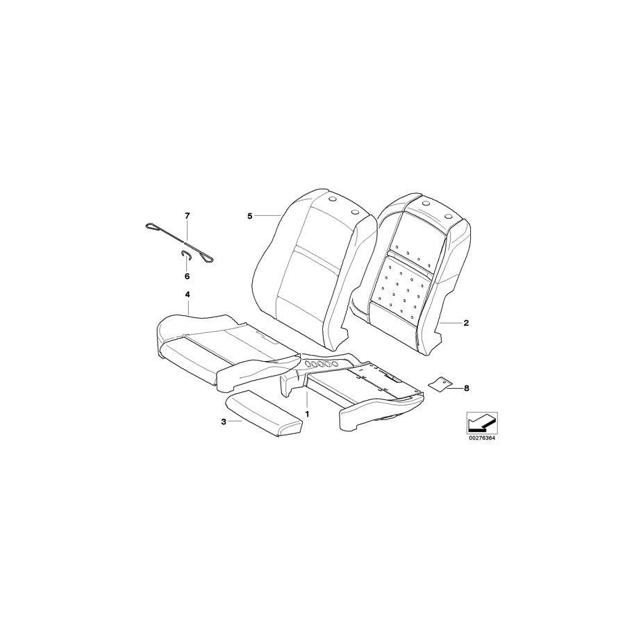 Genuine BMW 52106974522 E71 E70 E72 Cover Backrest Leather Right BEIGE (Inc. X6 35iX, X5 3.0d & X5 M50dX) | ML Performance US Car Parts