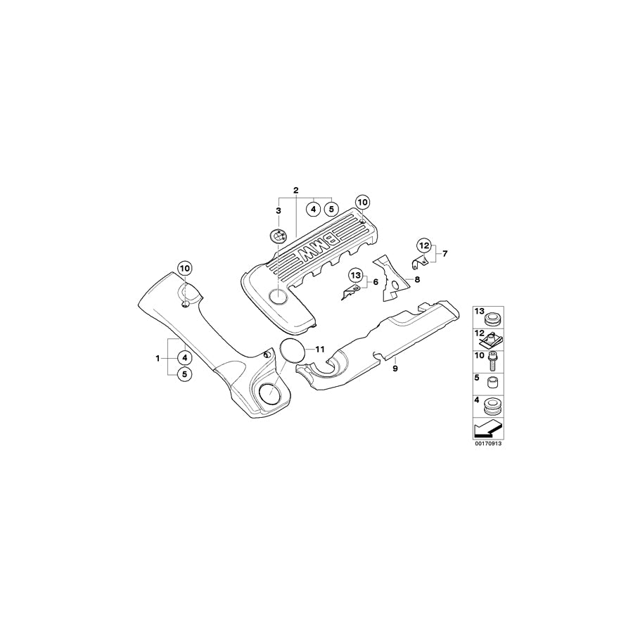 Genuine BMW 11142248251 E39 E38 E53 Holder, Cover (Inc. 530d, X5 3.0d & 730d) | ML Performance US Car Parts