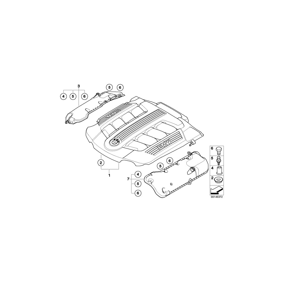 Genuine BMW 11147791990 E65 Cover, Acoustic (Inc. 745d) | ML Performance US Car Parts