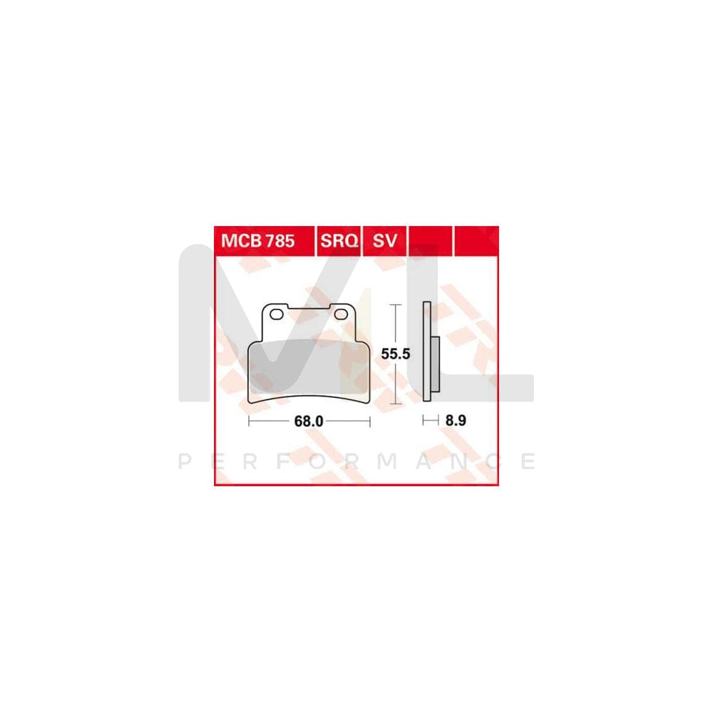 TRW MCB525 Kit Pastiglie Freno Anteriori/Psteriori Organiche Per Moto - Adatto Per SYM, Honda, Derbi