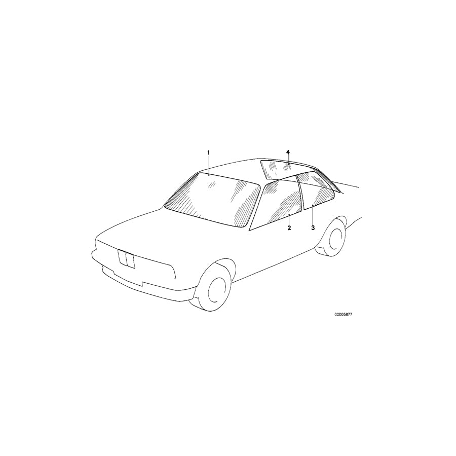 Genuine BMW 51361904842 E30 Side Window Clear Right (Inc. 325i, 316 & 320is) | ML Performance US Car Parts