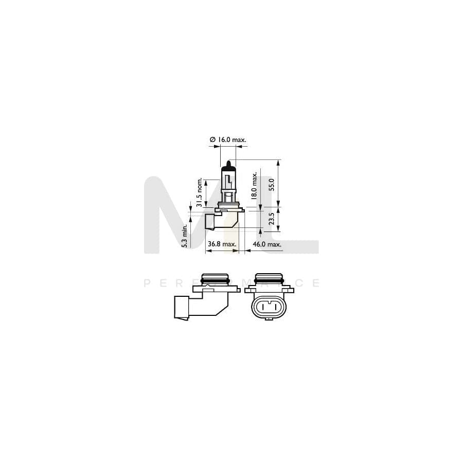 PHILIPS 9006XVPB1 Bulb, spotlight HB4 12V 51W P22d Halogen | ML Performance Car Parts