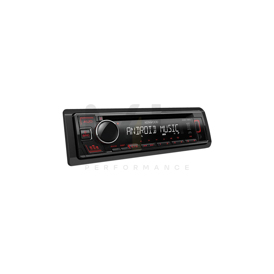 KENWOOD KDC-130UR Car stereo CD/USB/AUX, 1 DIN, Android, 14.4V, FLAC, MP3, WAV, WMA | ML Performance Car Parts