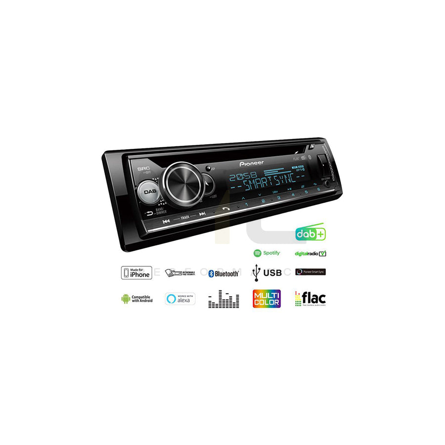 PIONEER DEH-S720DAB DEH-S720DAB Car stereo Bluetooth, CD, DAB/DAB+, illumination, multi colour, Spotify, USB, 1 DIN, Android, Made for iPhone, LCD, 14.4V, AAC, FLAC, MP3, WAV, WMA | ML Performance Car Parts