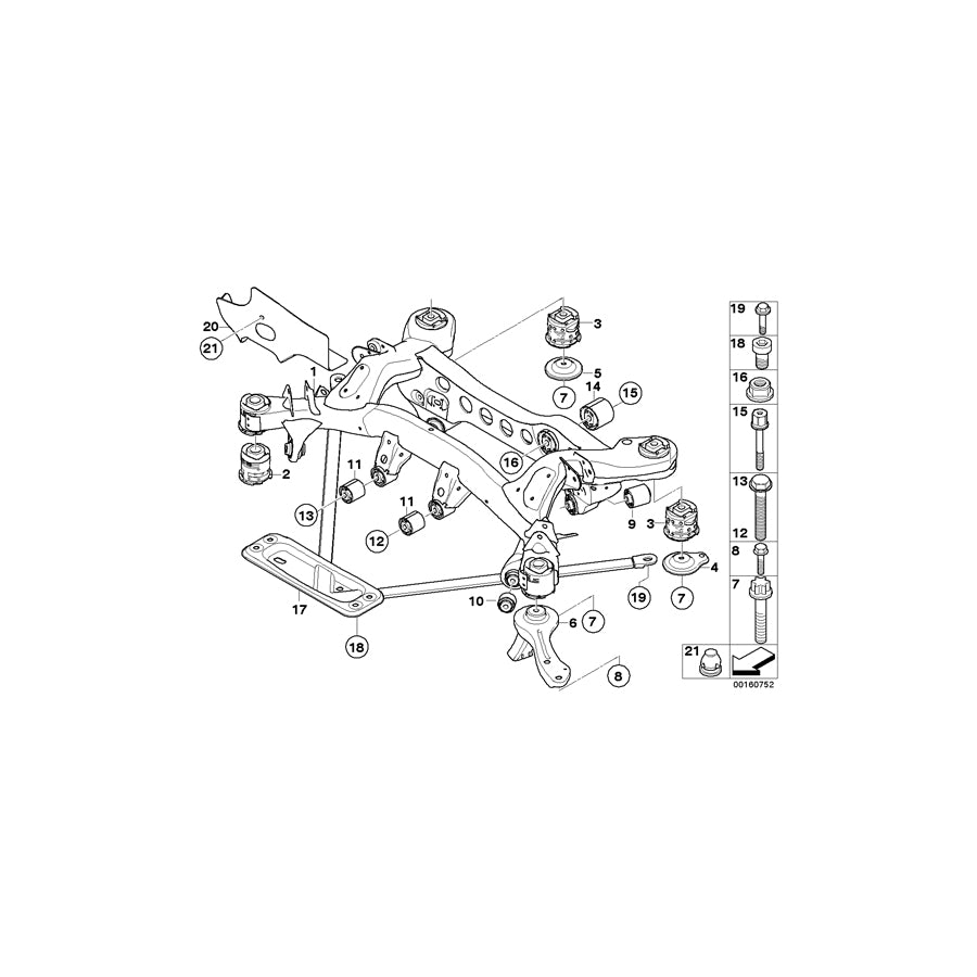 Genuine BMW 33316783714 E87 E92 E91 Rear Axle Carrier (Inc. 325d, 123d & 120d) | ML Performance US Car Parts