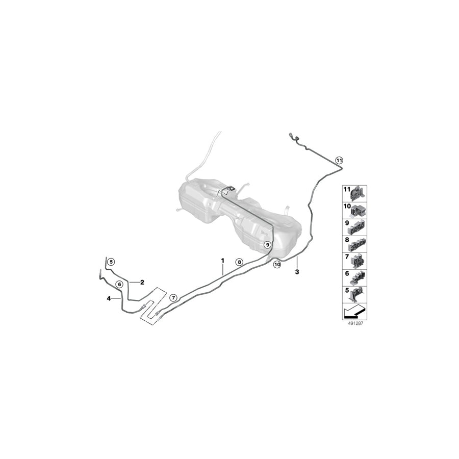 Genuine BMW 16127449027 G20 G21 Front Fuel Feed Line (Inc. M340iX, M340i & 320i 1.6) | ML Performance US Car Parts