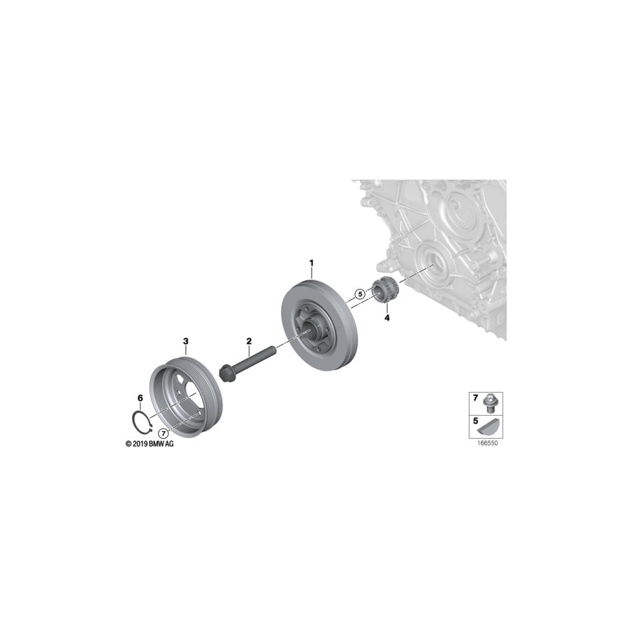 Genuine BMW 11237570263 F06 F10 F01 Vibration Damper (Inc. 750Li, 750LiS & X5 50iX) | ML Performance US Car Parts