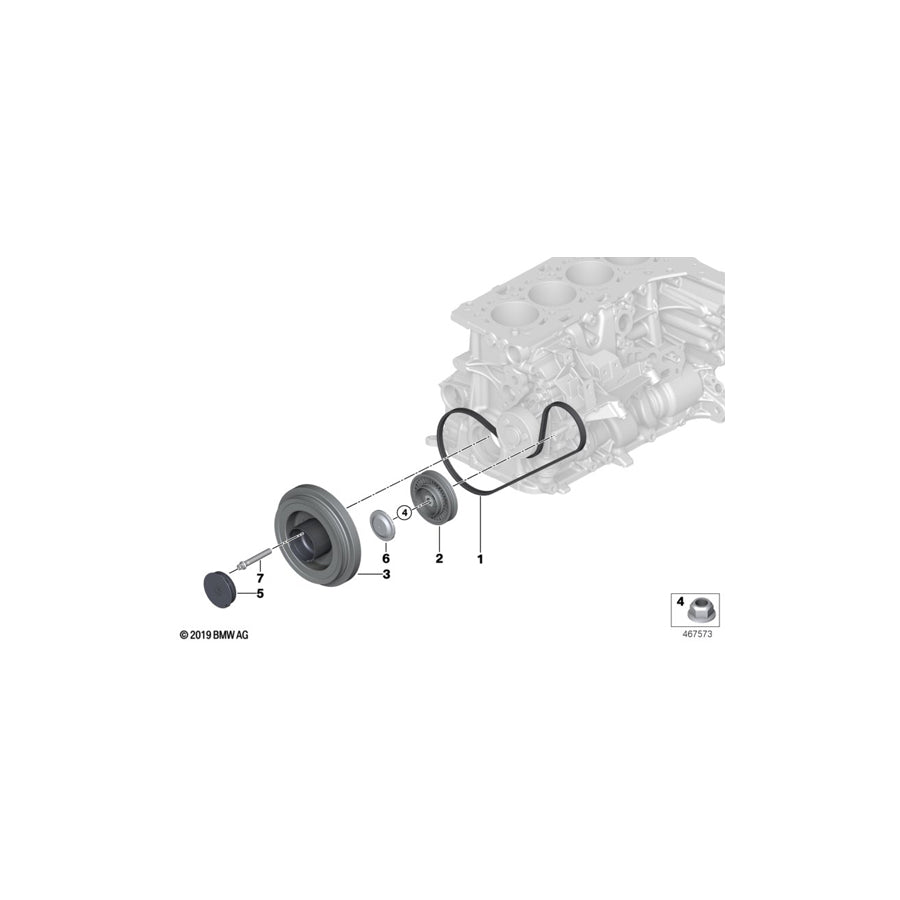 Genuine BMW 11237934465 G20 G01 G11 Vibration Damper 3PK (Inc. 740LeX, 330e & 740e) | ML Performance US Car Parts