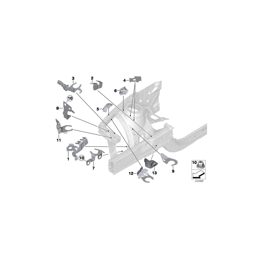 Genuine BMW 41008060136 F80 F82 Bracket, Intake Damper, Upper Right (Inc. M4, M4 GTS & M4 CS) | ML Performance US Car Parts