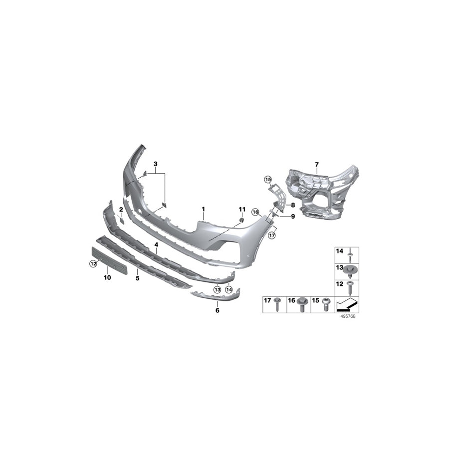 Genuine BMW 51117458365 G07 Insert, Bumper Front Left (Inc. X7 M50dX, X7 M50iX & X7 50iX) | ML Performance US
