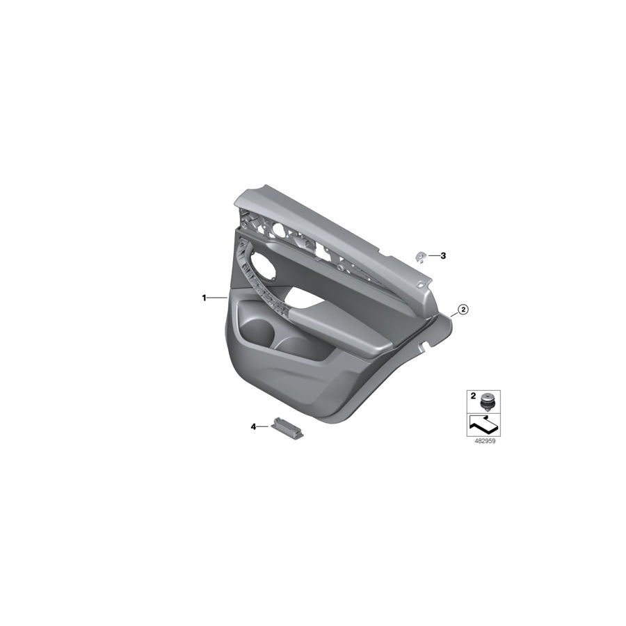 Genuine BMW 51427940269 G01 Door Trim Panel, Rear, Left CANBERRABEIGE (Inc. X3) | ML Performance US Car Parts