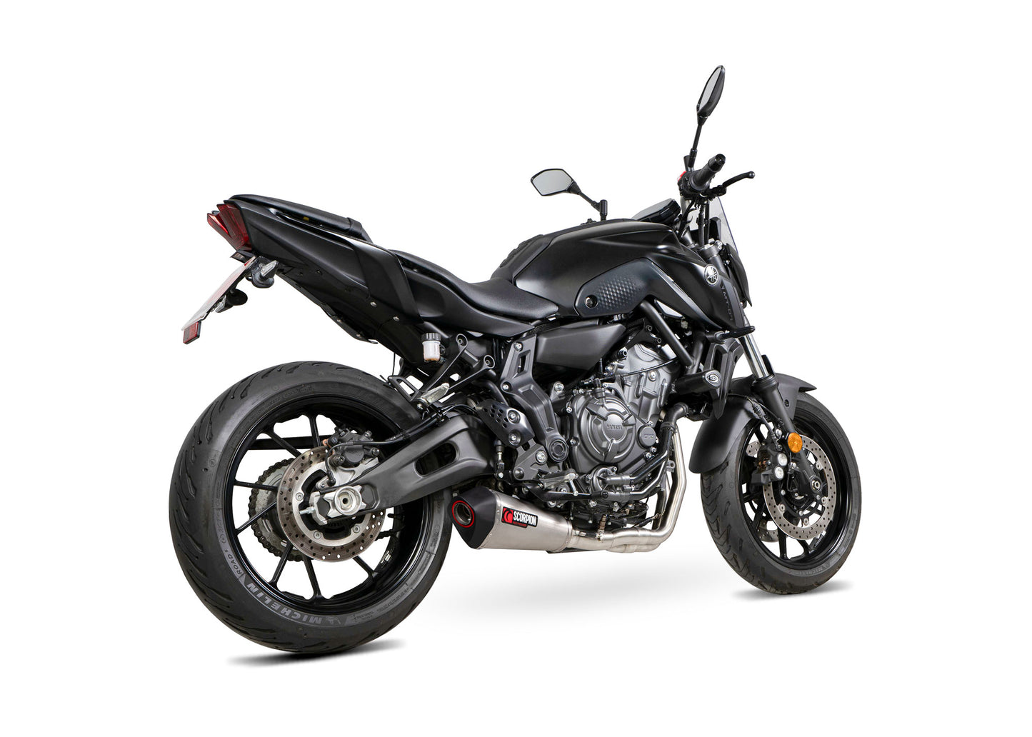 Scorpion RYA121SYSSEO Yamaha MT-07 Serket Taper Full System - Brushed Stainless Steel Sleeve | ML Performance US US