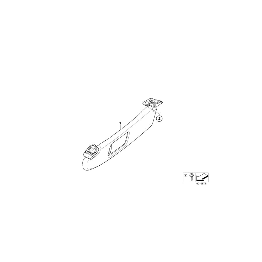 Genuine BMW 51167016665 E85 Left Sun Visor SCHWARZ (Inc. Z4 3.0si, Z4 2.5i & Z4 3.0i) | ML Performance US Car Parts