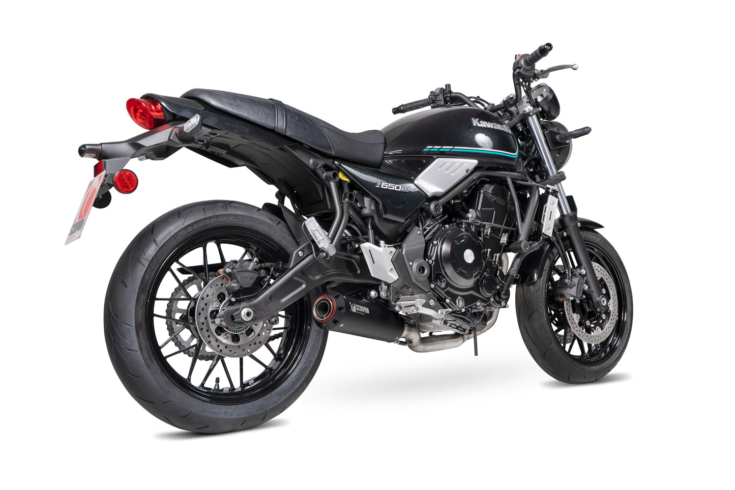 Scorpion PKA142SYSBCER Kawasaki Z650 RS Red Power Full System - Black Ceramic Coated Sleeve | ML Performance US US