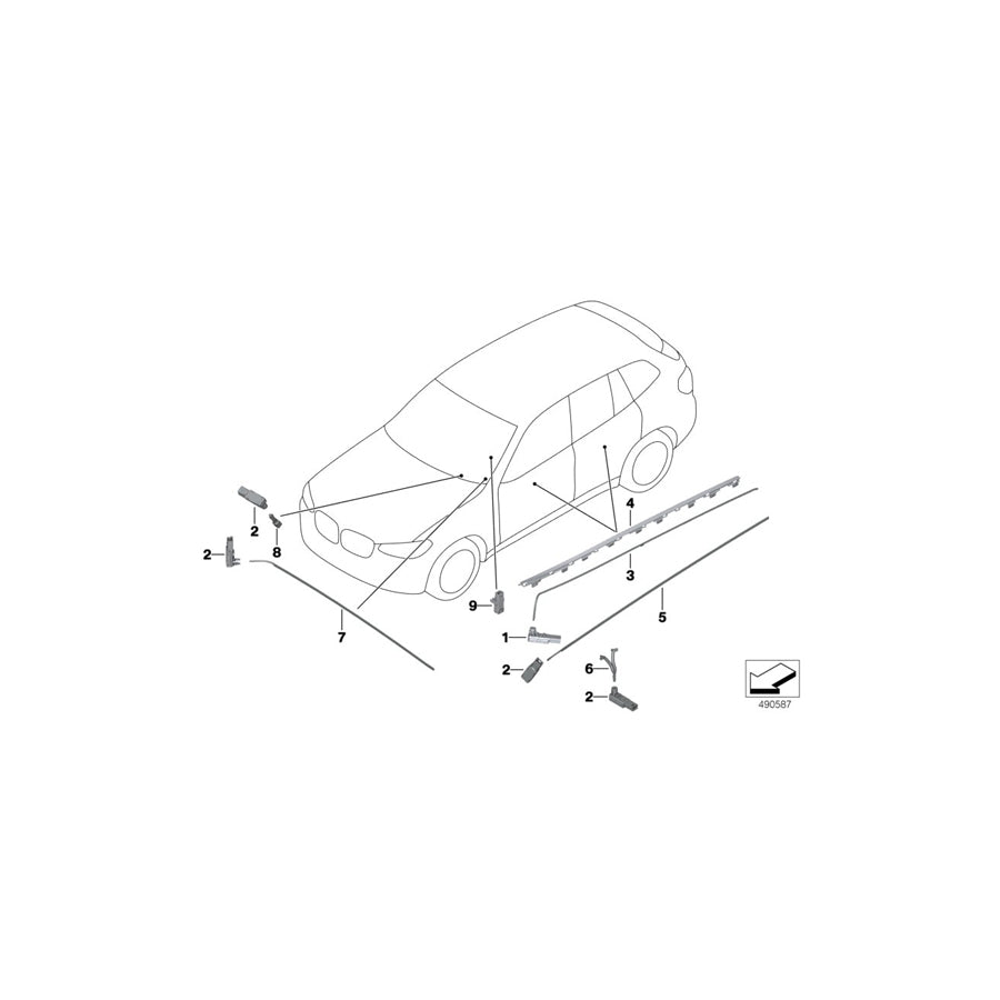 Genuine BMW 63316824249 G02 G01 Optical Conductor, Contour Line Door, Le (Inc. X3) | ML Performance US Car Parts
