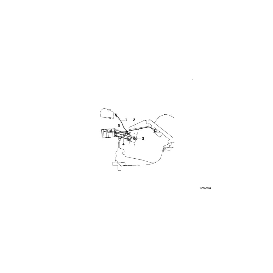 Genuine BMW 64118351051 E34 Bowden Cable Air Refreshing BLAU/BLAU (Inc. 525td, 518i & 535i) | ML Performance US Car Parts