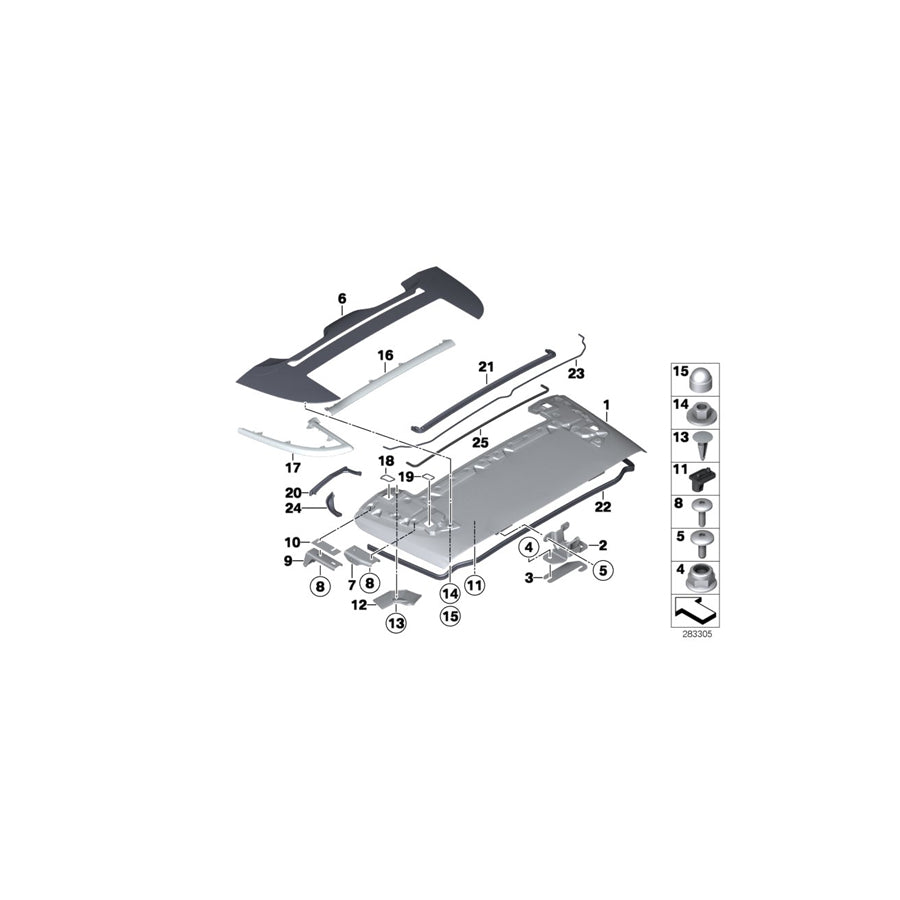Genuine BMW 51767241554 F12 Seal For Convertible Top Compartment Lid (Inc. 640iX, 650iX & 640d) | ML Performance US Car Parts