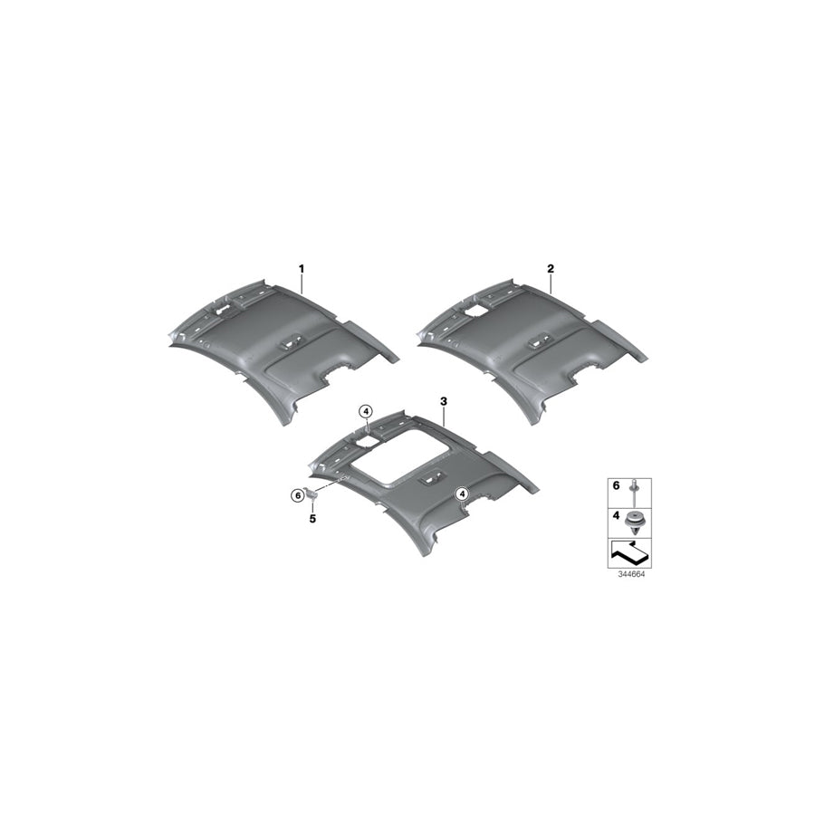 Genuine BMW 51447291182 F87 F22 Retainer, Headliner, Front Right (Inc. 220i, M240iX & 230i) | ML Performance US Car Parts