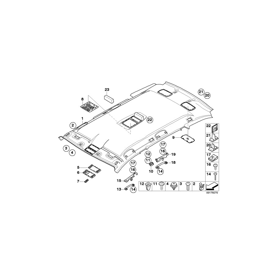 Genuine BMW 51446968354 E61 E61 Support Roof Bow (Inc. M5, 545i & 520i) | ML Performance US Car Parts