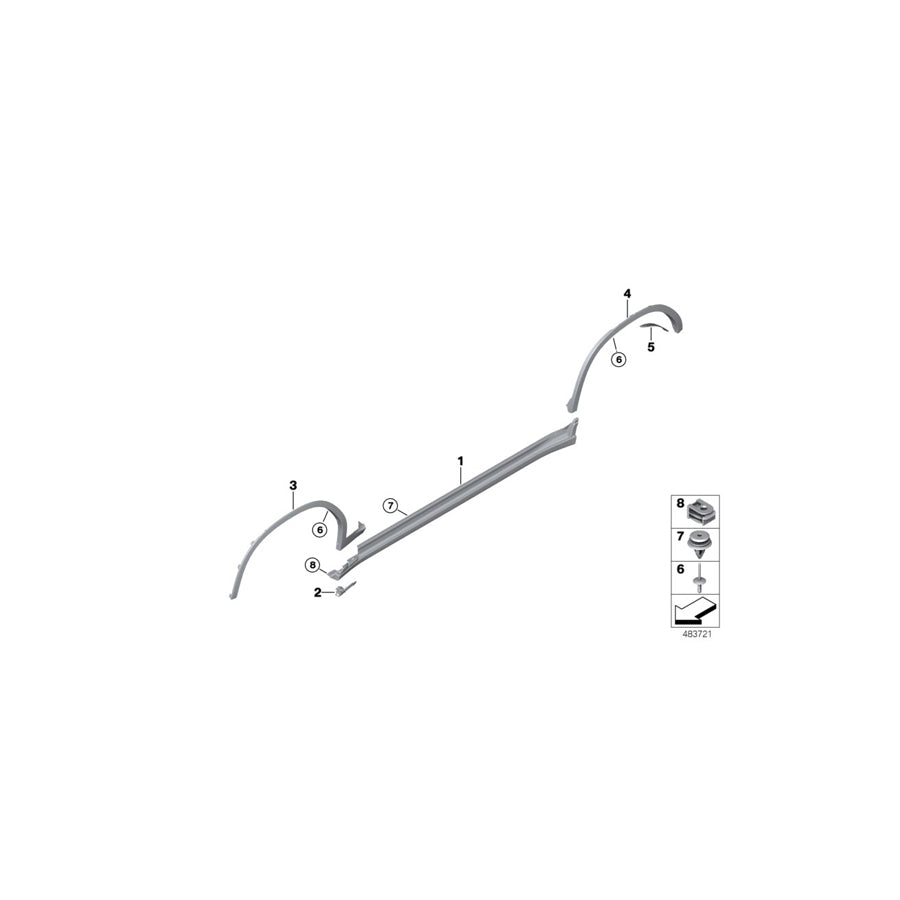 Genuine BMW 51777181678 G02 Wheel Arch Trim, Rear Right (Inc. X4) | ML Performance US Car Parts